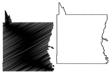 Emery County, Utah Eyaleti (ABD eyaleti, ABD, ABD, ABD) harita vektör çizimi, karalama çizimi Emery haritası