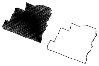 Orange County, Vermont Eyaleti (ABD eyaleti, ABD, ABD, ABD) harita vektör çizimi, karalama çizimi