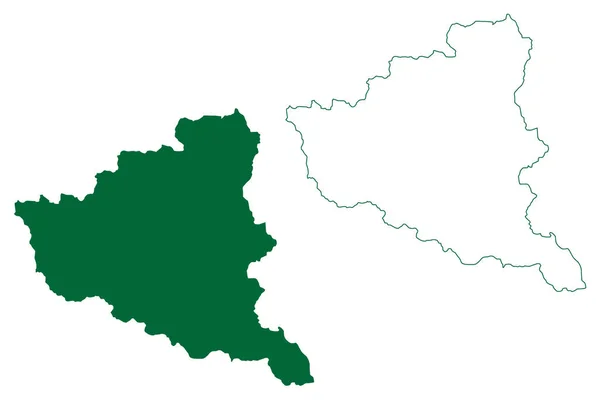 Kinnaur Distrikt Himachal Pradesh State Republiken Indien Karta Vektor Illustration — Stock vektor