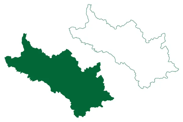 Lahaul Spiti District Himachal Pradesh State Indická Republika Mapa Vektorové — Stockový vektor