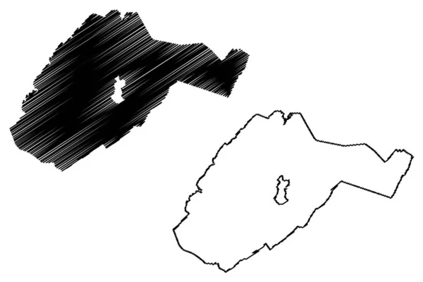 バージニア州アレグニー郡 アメリカ アメリカ アメリカ アメリカ アメリカ 地図ベクトル図 スケッチブルなスケッチアレグニー地図 — ストックベクタ