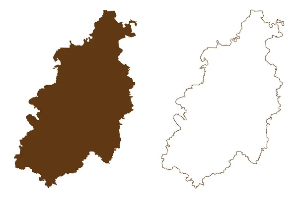 Pfaffenhofen Distrikt Förbundsrepubliken Tyskland Landsbygden Övre Bayern Fristaten Bayern Karta — Stock vektor