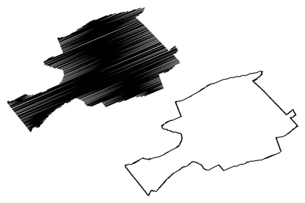 バージニア州 アメリカ アメリカ アメリカ アメリカ 地図ベクトル図 スケッチブランド地図 — ストックベクタ
