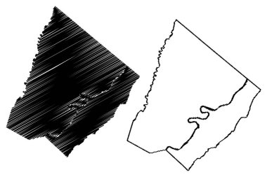Clarke County, Virginia Eyaleti (ABD eyaleti, ABD, ABD, ABD) harita vektör çizimi, çizim Clarke haritası