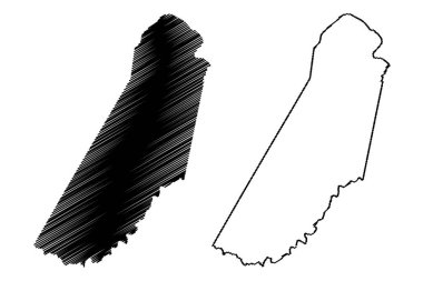 Cumberland County, Virginia Eyaleti (ABD eyaleti, Amerika Birleşik Devletleri, ABD, ABD) harita vektör çizimi, çizim Cumberland haritası