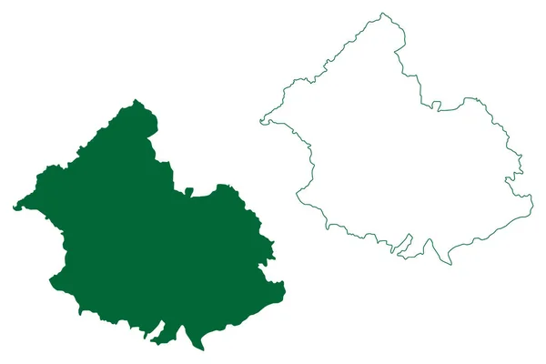 Sirmaur区 喜马偕尔邦 印度共和国 地图矢量图解 潦草素描 — 图库矢量图片
