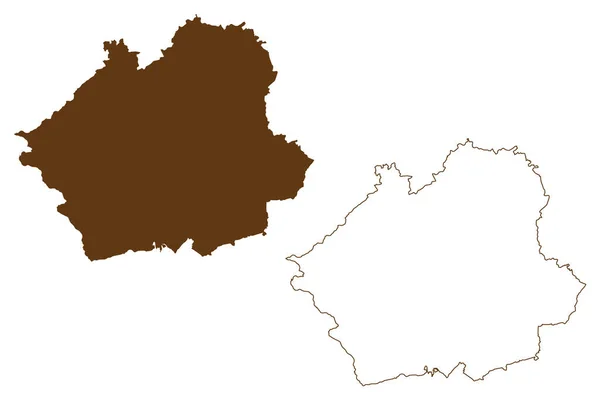 Wunsiedel District 공화국 Upper Franconia Free State Bavaria Map Vector — 스톡 벡터