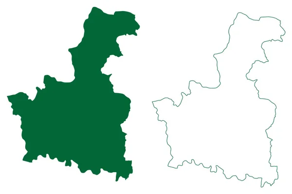 Koderma Distrikt Jharkhand State Republik Indien North Chotanagpur Division Kartenvektorillustration — Stockvektor