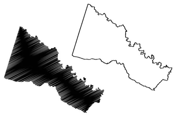 Hannover County Commonwealth Virginia County Verenigde Staten Van Amerika Kaart — Stockvector