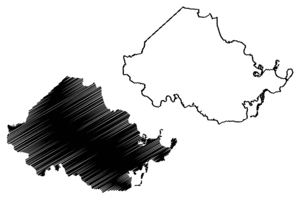 Виргиния Округ Честерфилд Округ Сша Сша Сша Сша Карта Векторной — стоковый вектор