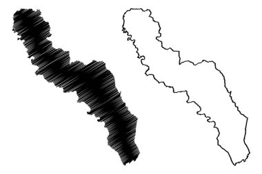 King ve Queen County, Virginia Eyaleti (ABD eyaleti, Amerika Birleşik Devletleri, ABD, ABD) harita vektör çizimi, kroki çizimi King ve Queen haritası