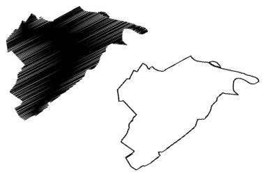 Lexington City County, Virginia Eyaleti (Bağımsız şehir, ABD, ABD) harita vektör çizimi, çizim Lexington haritası