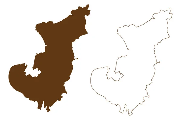 Ciudad Memmingen República Federal Alemania Distrito Urbano Suabia Estado Libre — Archivo Imágenes Vectoriales