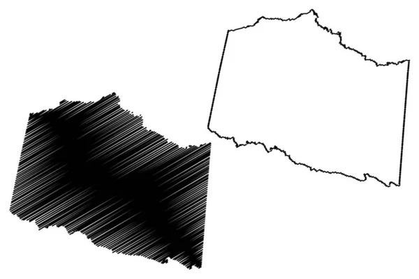 ルーネンバーグ郡 バージニア州 アメリカ アメリカ アメリカ アメリカ 地図ベクトル図 スクリブルスケッチルーネンバーグ地図 — ストックベクタ
