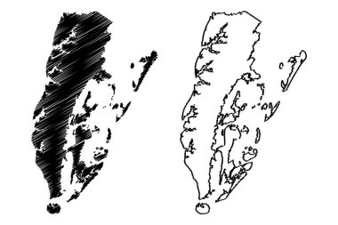 Northampton County, Virginia Eyaleti (ABD, Amerika Birleşik Devletleri, ABD, ABD) harita vektör çizimi, çizim çizimi Northampton haritası