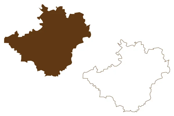 Stadt Hof Bundesrepublik Deutschland Stadtkreis Oberfranken Freistaat Bayern Kartenvektorillustration Kritzelskizze — Stockvektor