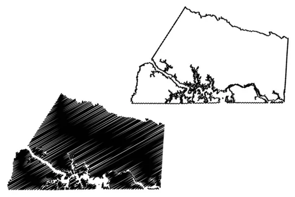 Mecklenburg County Samväldet Virginia Usa Usa Usa Karta Vektor Illustration — Stock vektor