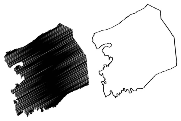 Montgomery County Commonwealth Virginia 미국군 Map Vector Illustration Scribble Sketch — 스톡 벡터