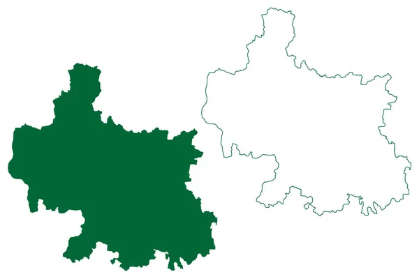 Gumla District Jharkhand State Republic India South Chotanagpur Division Картографічна — стоковий вектор