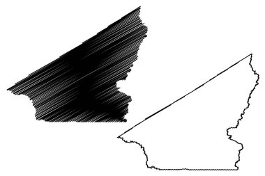 Southampton County, Virginia Eyaleti (ABD, Amerika Birleşik Devletleri, ABD, ABD) harita vektör çizimi, çizim Southampton haritası