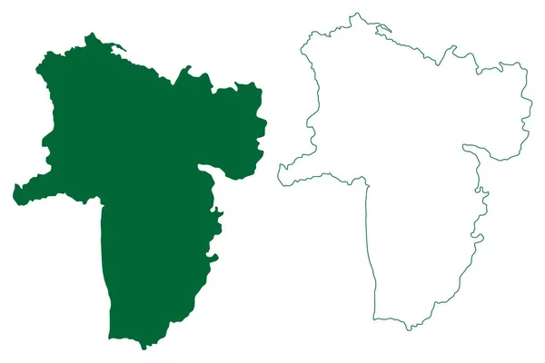 District Pakur État Jharkhand République Inde Division Santhal Pargana Illustration — Image vectorielle