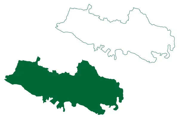 Jamtara District Jharkhand State Republic India Santhal Pargana Division Mapa — Vector de stock