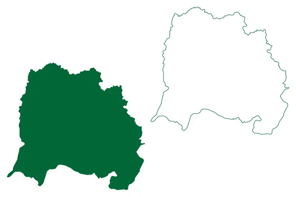 西シンガム地区 インド共和国ジャールカンド州 コルハン県 地図ベクトル図 スケッチブック 西シンガム地図 — ストックベクタ