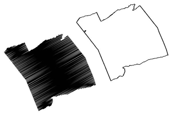 バージニア州 アメリカ アメリカ アメリカ アメリカ アメリカ 地図ベクトル図 スクリブルスケッチスミスマップ — ストックベクタ