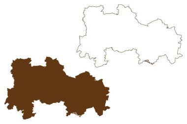 Havelland İlçesi (Federal Almanya Cumhuriyeti, kırsal bölge, Brandenburg Eyaleti) harita vektör çizimi, Havelland haritası çizimi