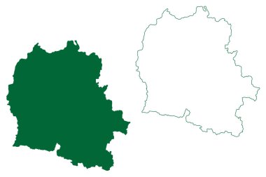 Deoghar ilçesi (Jharkhand Eyaleti, Hindistan Cumhuriyeti, Santhal Pargana Bölümü) harita vektör çizimi, çizim çizimi Devaghar haritası