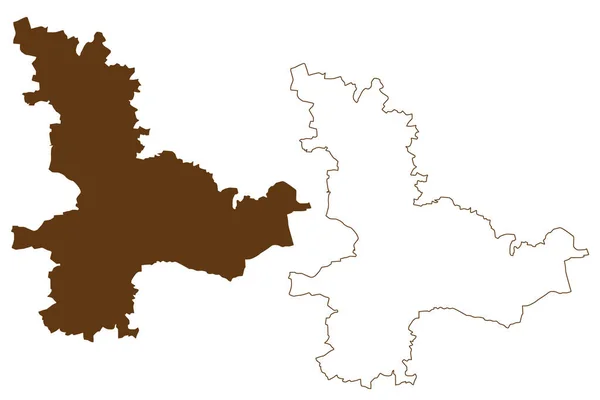 Dahme Spreewald República Federal Alemanha Distrito Rural Estado Brandemburgo Mapa —  Vetores de Stock