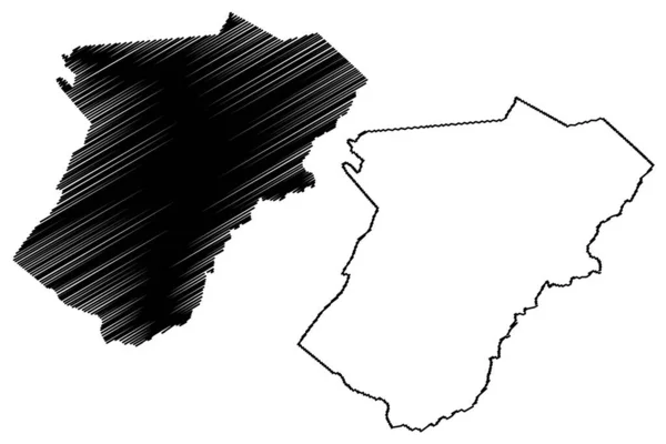 Warren County Commonwealth Virginia County United States America Usa Карта — стоковий вектор