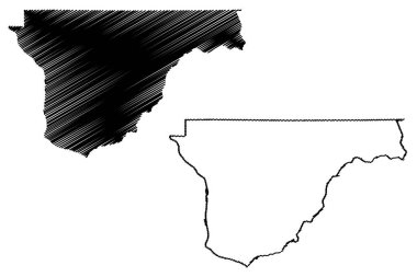 Franklin County, Washington Eyaleti (ABD eyaleti, Amerika Birleşik Devletleri, ABD, ABD) harita vektör çizimi, çizim Franklin haritası