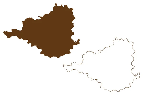 District Prignitz République Fédérale Allemagne District Rural Etat Brandebourg Illustration — Image vectorielle