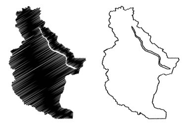 Chelan County, Washington Eyaleti (ABD eyaleti, ABD, ABD, ABD) harita vektör çizimi, karalama çizimi Chelan haritası
