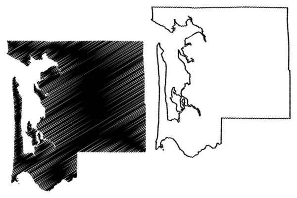 Comté Pacifique État Washington Comté Des États Unis États Unis — Image vectorielle