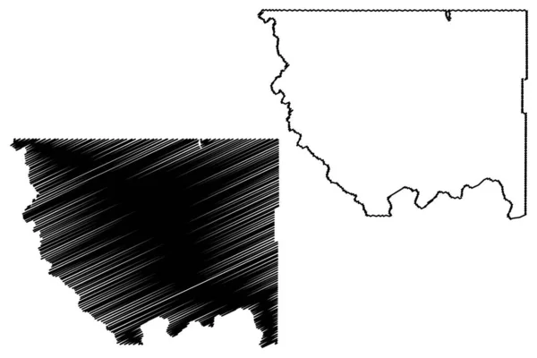 Okanogan County Delstaten Washington Usa Usa Karta Vektor Illustration Klotskiss — Stock vektor