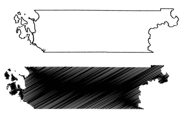 Comté Skagit État Washington Comté Des États Unis Amérique États — Image vectorielle