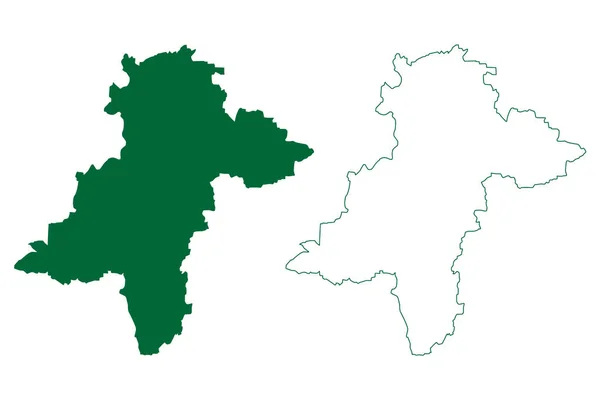 Карта Района Даванагере Штат Карнатака Республика Индия Отделение Бангалор Набросок — стоковый вектор