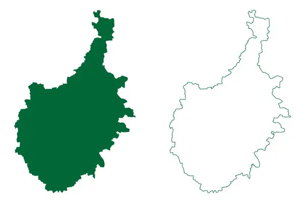 Chitradurga District Karnataka State Republic Índia Bangalore Division Map Vector — Vetor de Stock