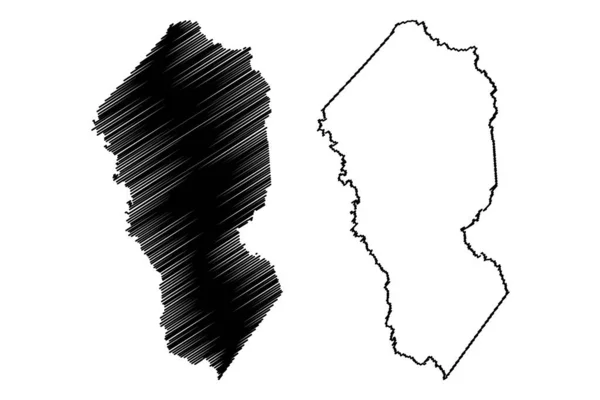 カルフーン郡 ウェストバージニア州 アメリカ アメリカ アメリカ アメリカ アメリカ 地図ベクトル図 スケッチブルなスケッチカルフーン地図 — ストックベクタ