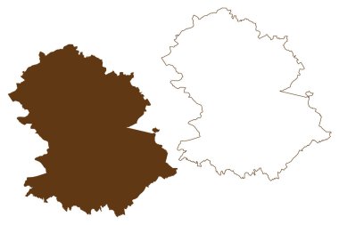 Hochtaunuskreis İlçesi (Almanya Federal Cumhuriyeti, Darmstadt Bölgesi, Hessen Eyaleti, Hesse, Hessia) harita vektör çizimi, Hochtaunuskreis haritası