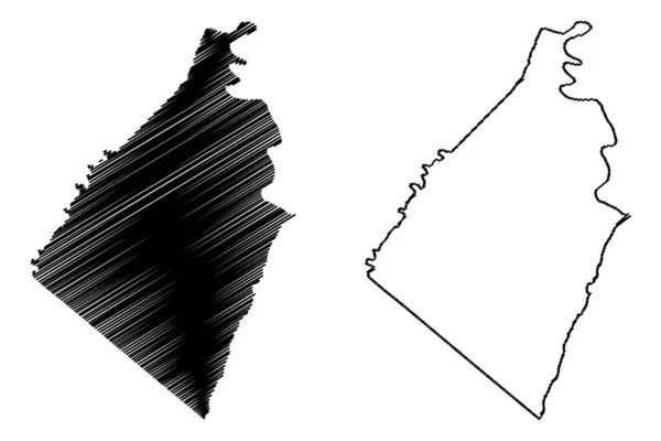 Condado Jefferson Estado Virginia Occidental Condado Estados Unidos América Mapa — Vector de stock