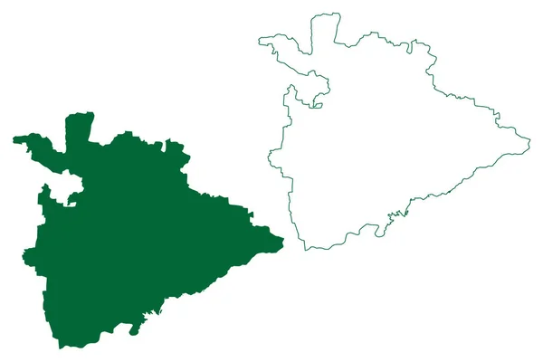 コッパル地区 インド共和国カルナータカ州 グルバーガ県 地図ベクトル図 スケッチブック コッパル地図 — ストックベクタ
