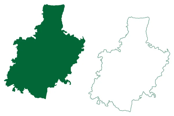 Okres Kolar Stát Karnataka Indická Republika Divize Bangalore Mapa Vektorová — Stockový vektor