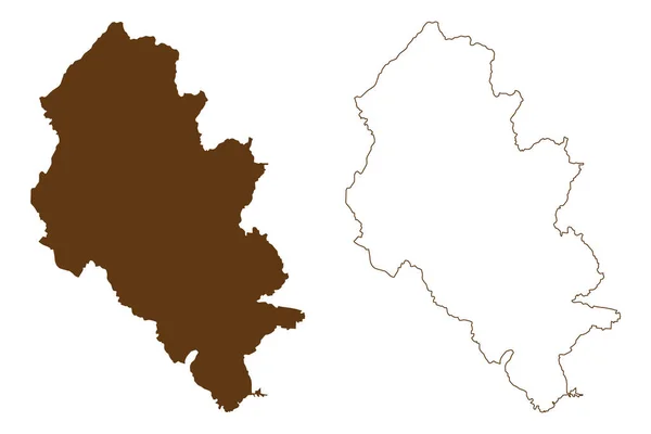 Lahn Dill区 德意志联邦共和国 Giessen区 Hessen州 Hesse州 Hessia 地图矢量图解 速写草图Lahn Dill — 图库矢量图片