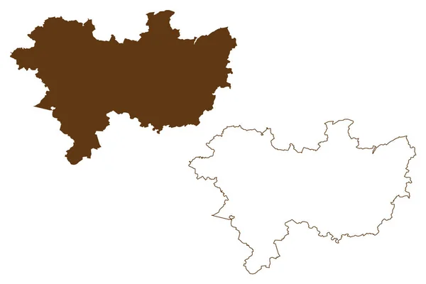 Wetteraukreis District Bondsrepubliek Duitsland Plattelandsgebied Darmstadt Regio Deelstaat Hessen Hessen — Stockvector