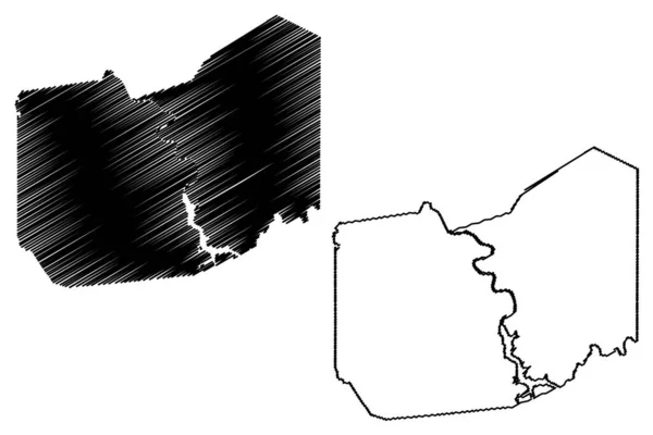 Condado Taylor Estado Virginia Occidental Condado Estados Unidos América Mapa — Vector de stock