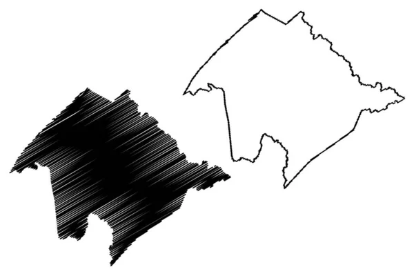 Tyler County Delstaten West Virginia Usa Usa Karta Vektor Illustration — Stock vektor