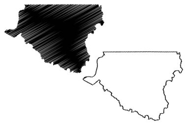 Wetzel County, Batı Virginia Eyaleti (ABD eyaleti, ABD, ABD, ABD) harita vektör çizimi, karalama çizimi Wetzel haritası